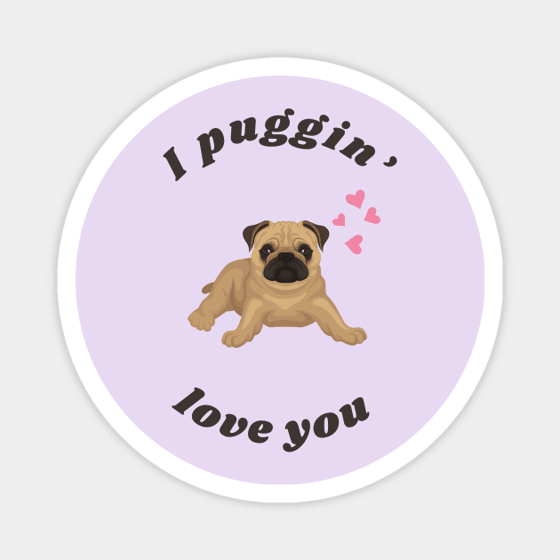I Puggin Love You - Cute Valentine Pug for Dog Lovers Magnet by Seasonal Dogs